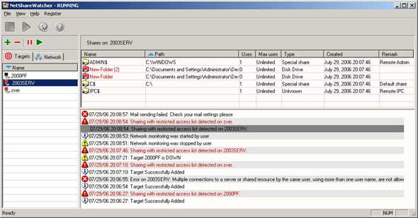 NetShareWatcher 1.4.3 - программа для безопасности локальной сети