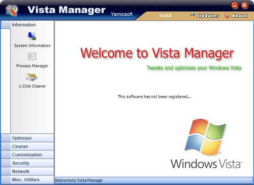 Vista Manager 1.4.1 - настройка и оптимизамицация Windows Vista