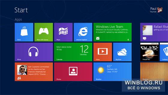 Обзор возможностей Windows 8: стартовый экран